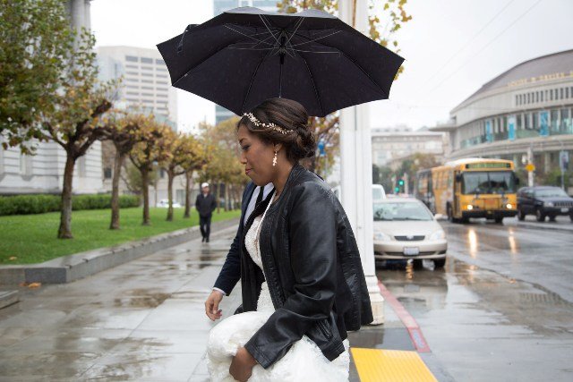 rainy day wedding in san francisco