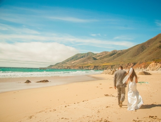 walking on the beach