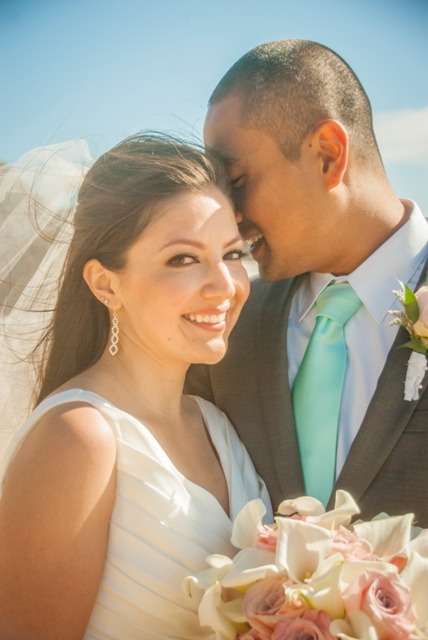 destination wedding couple on the beach