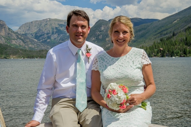 erin and beau's intimate grand lake wedding