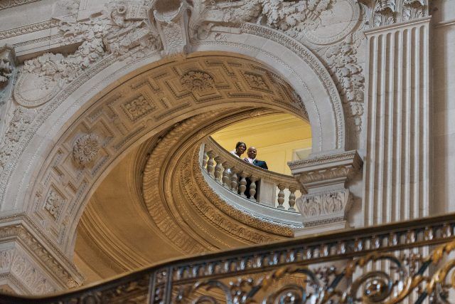 on the staircase