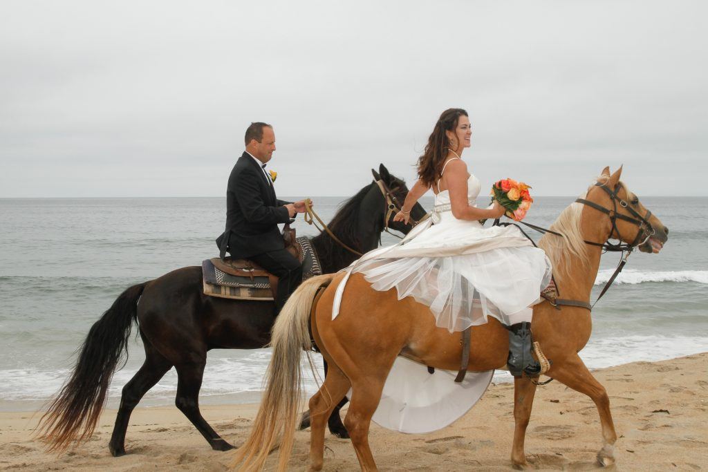 horseback beach wedding