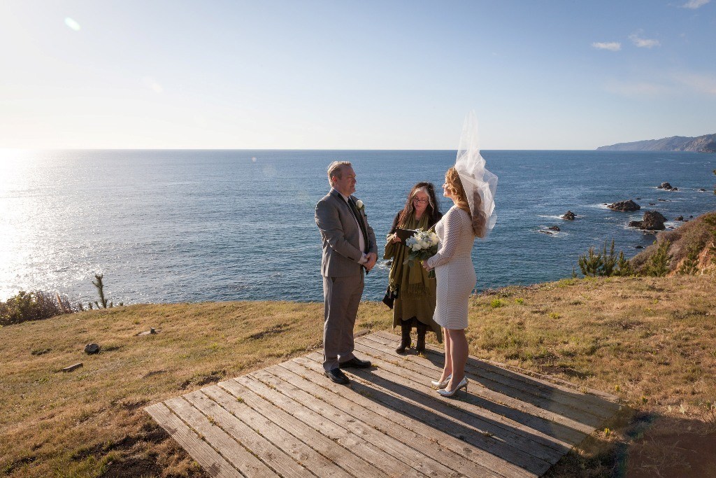 the ceremony overlooking the ocean