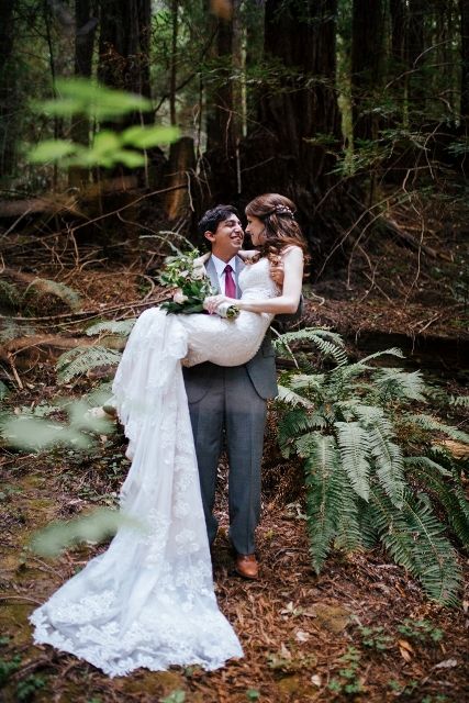 just married in the California redwoods