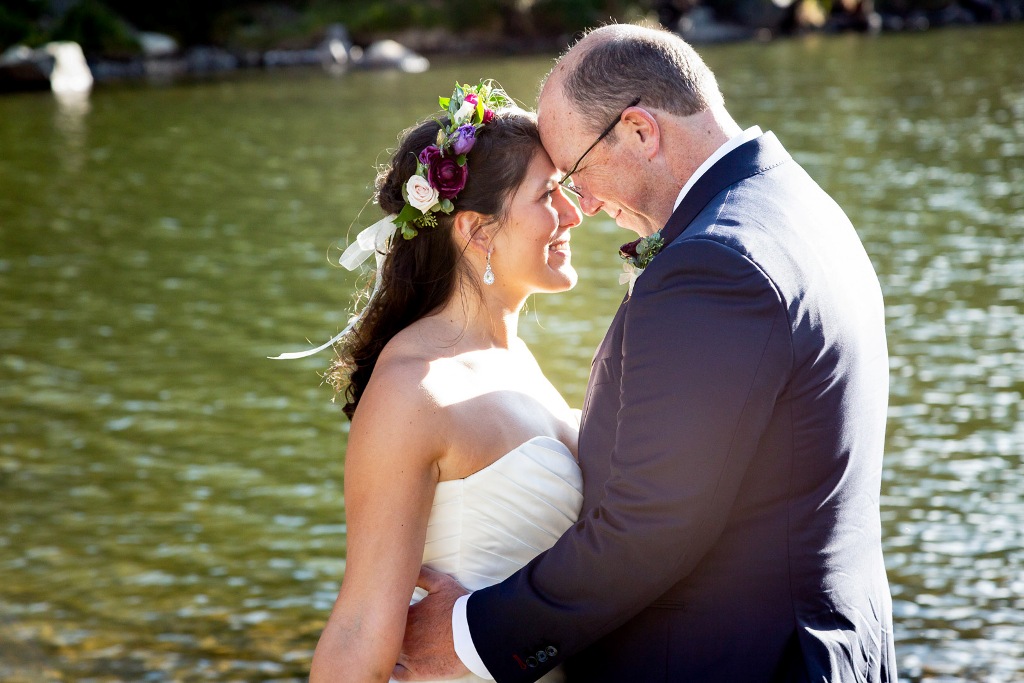 Bride and groom at their Rocky Mountain destination wedding