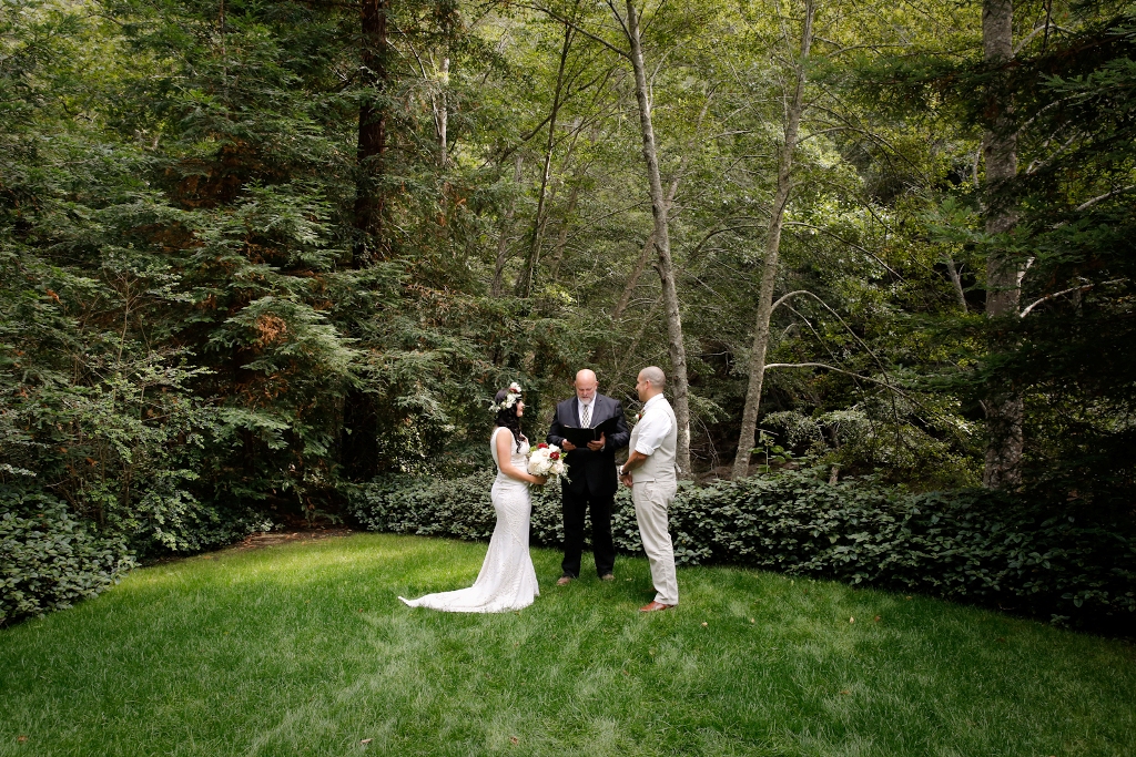 california elopement ceremony in the redwoods
