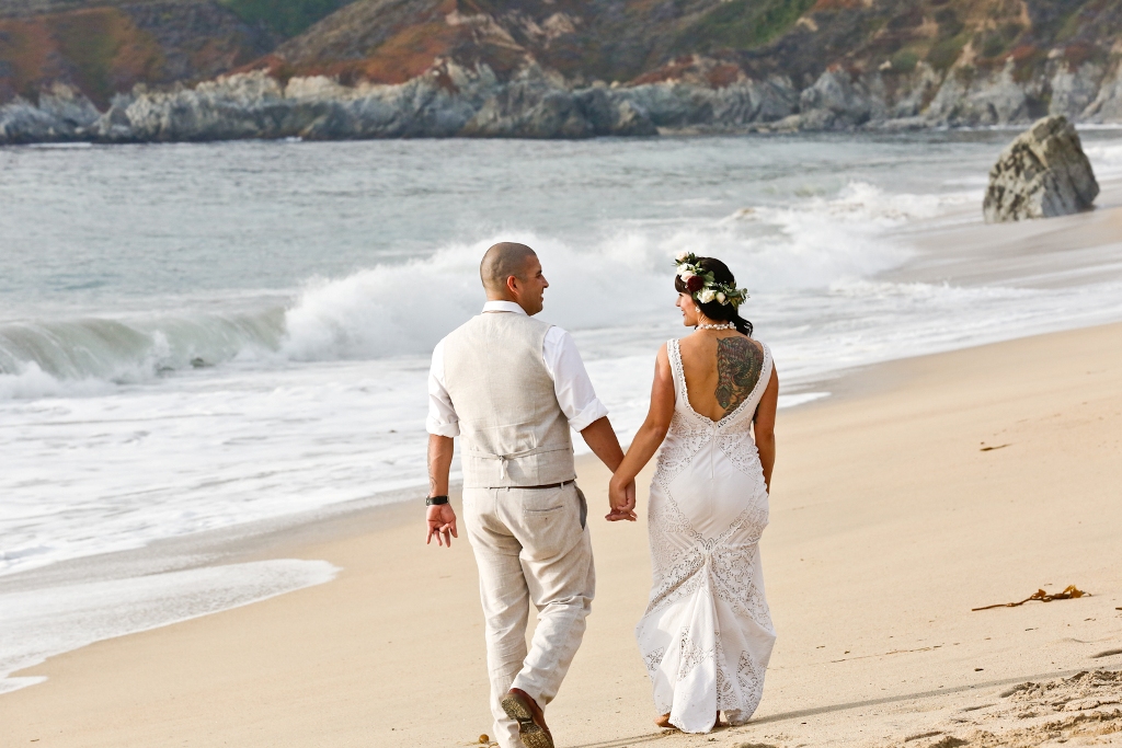 California elopement on the beach