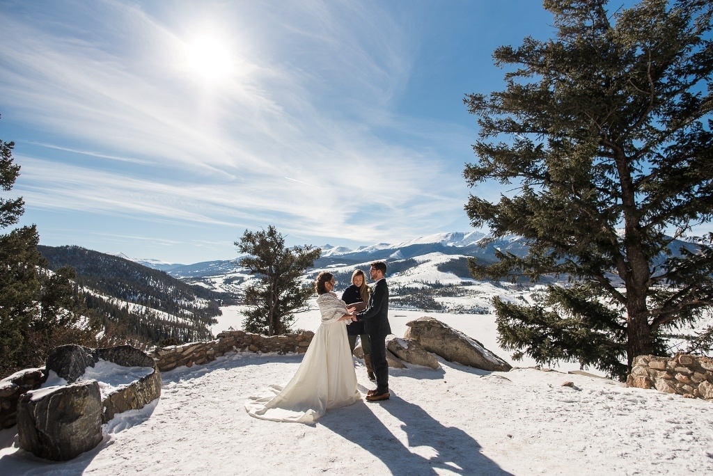 snowy Colorado wedding