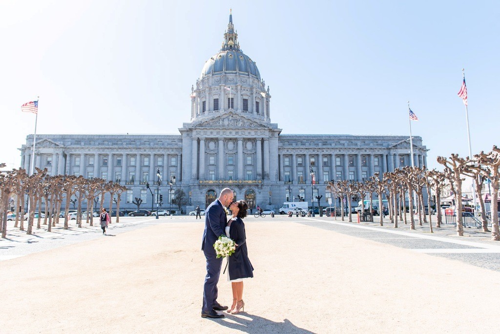 husband and wife married at San Francisco City Hall