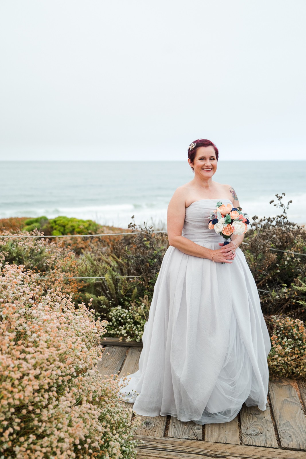 Bride on the boardwalk