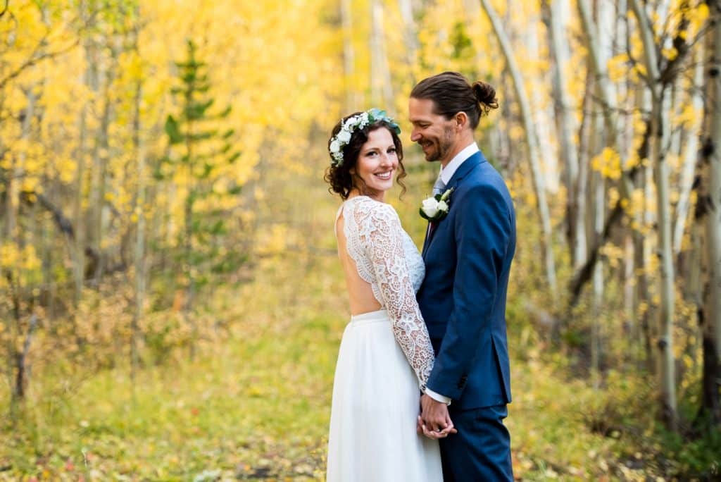 eloping amid fall aspens at Boreas Pass