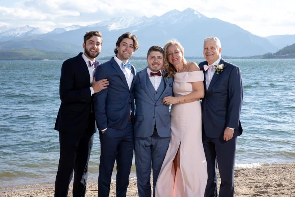 groom and his family