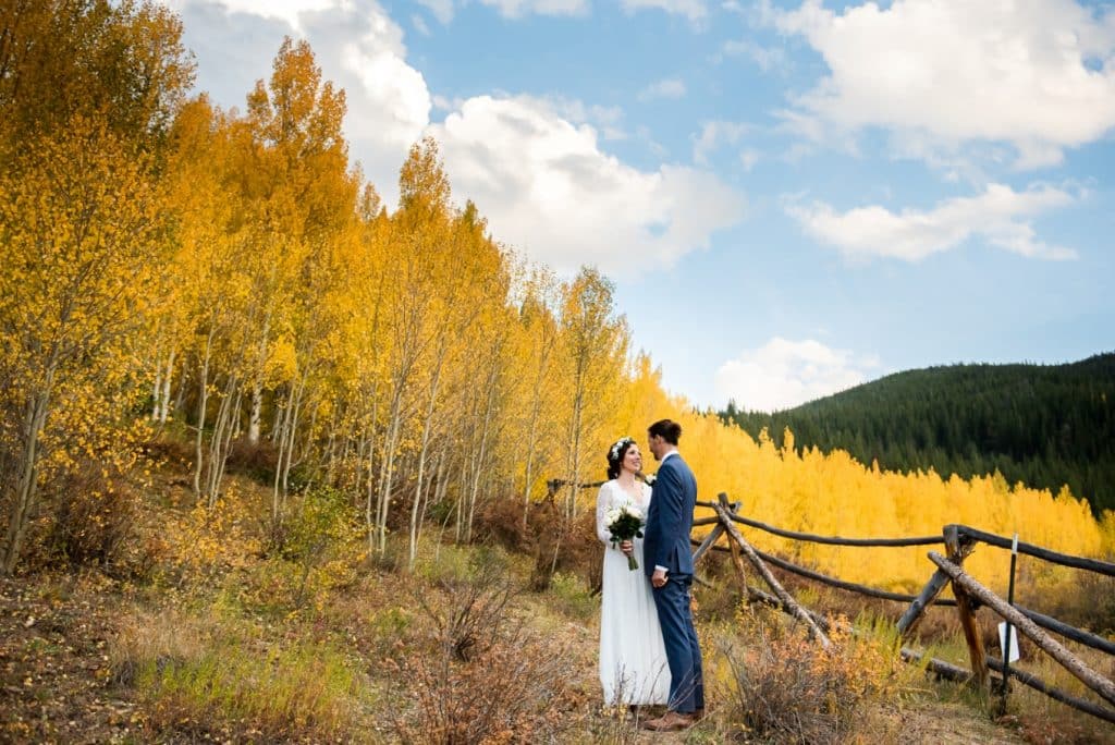 married amid the aspens of Colorado in fall