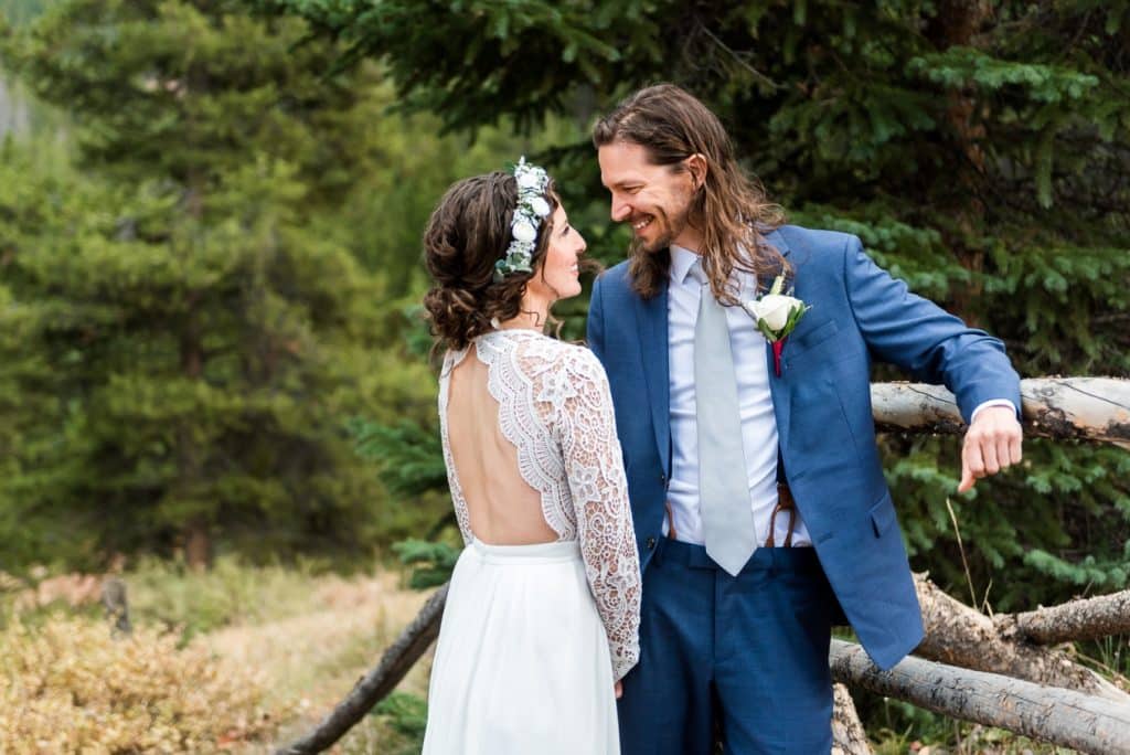 Julia and Kyle before their ceremony on Boreas Pass