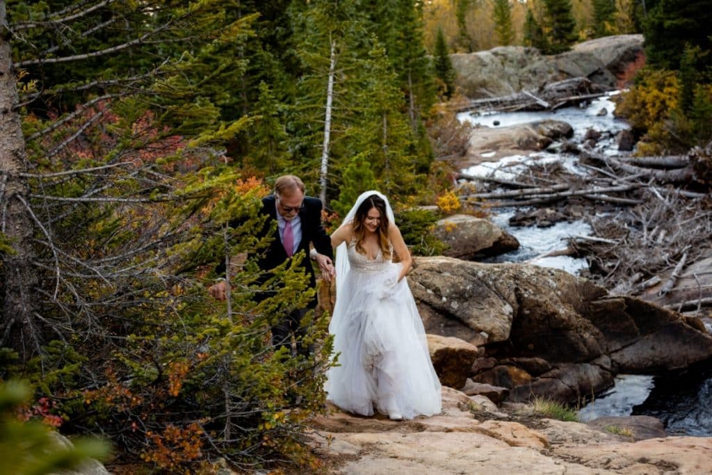 Breckenridge wedding - making an entrance