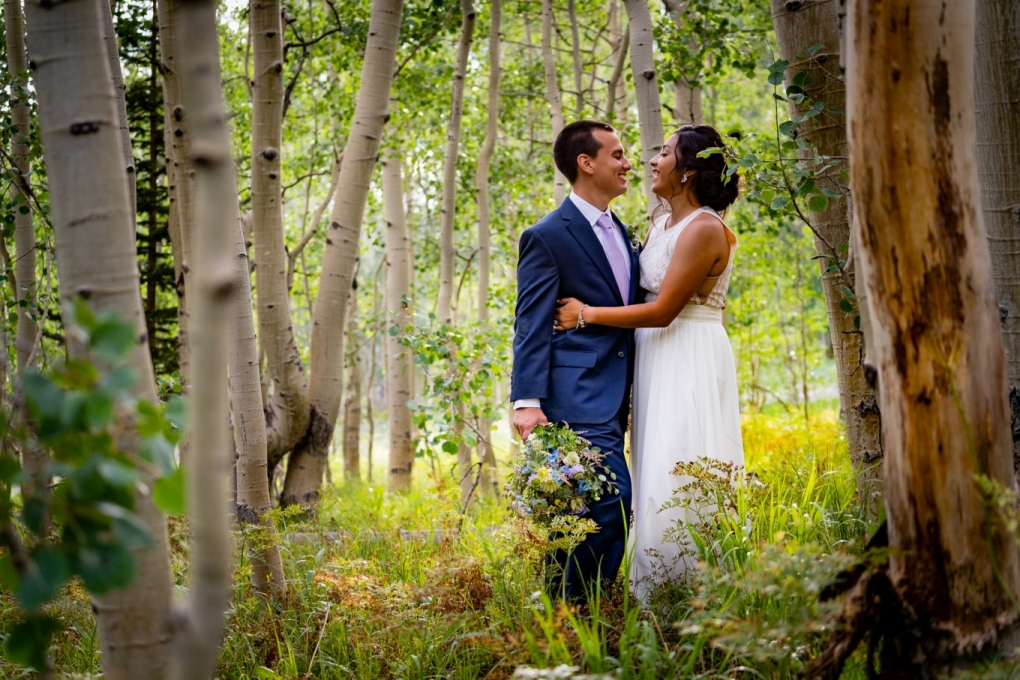 Alex and Mary amid the aspens in Crested Butte