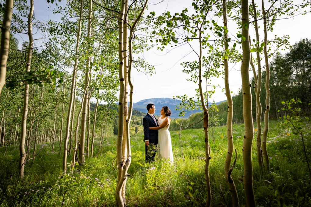 Alex and Mary in the meadow in Crested Butte