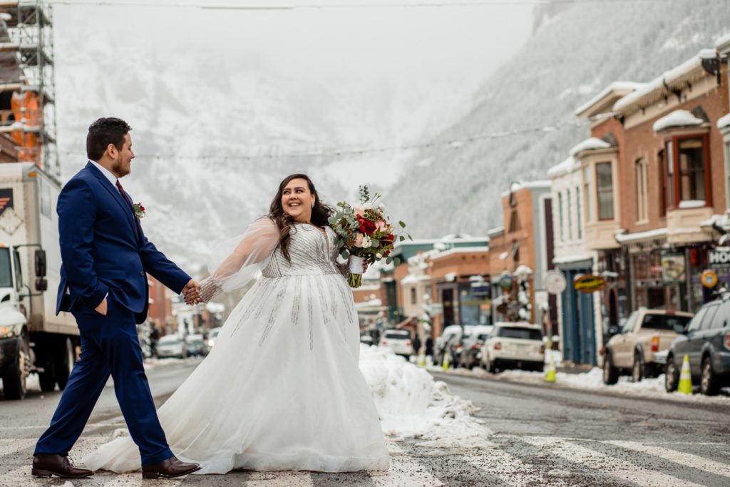 hand in hand in downtown Telluride