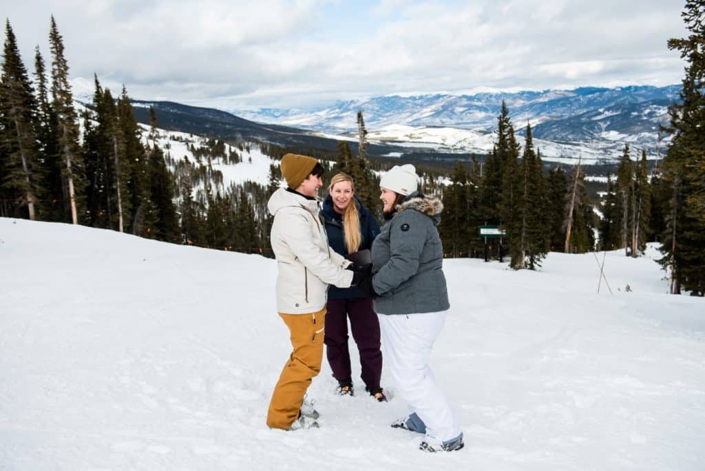 wedding ceremony on the ski slopes of Breckenridge