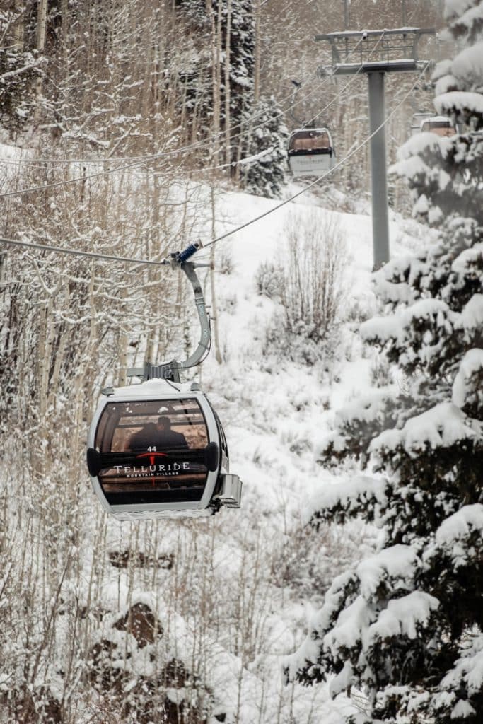 San Sophia Overlook gondola in winter