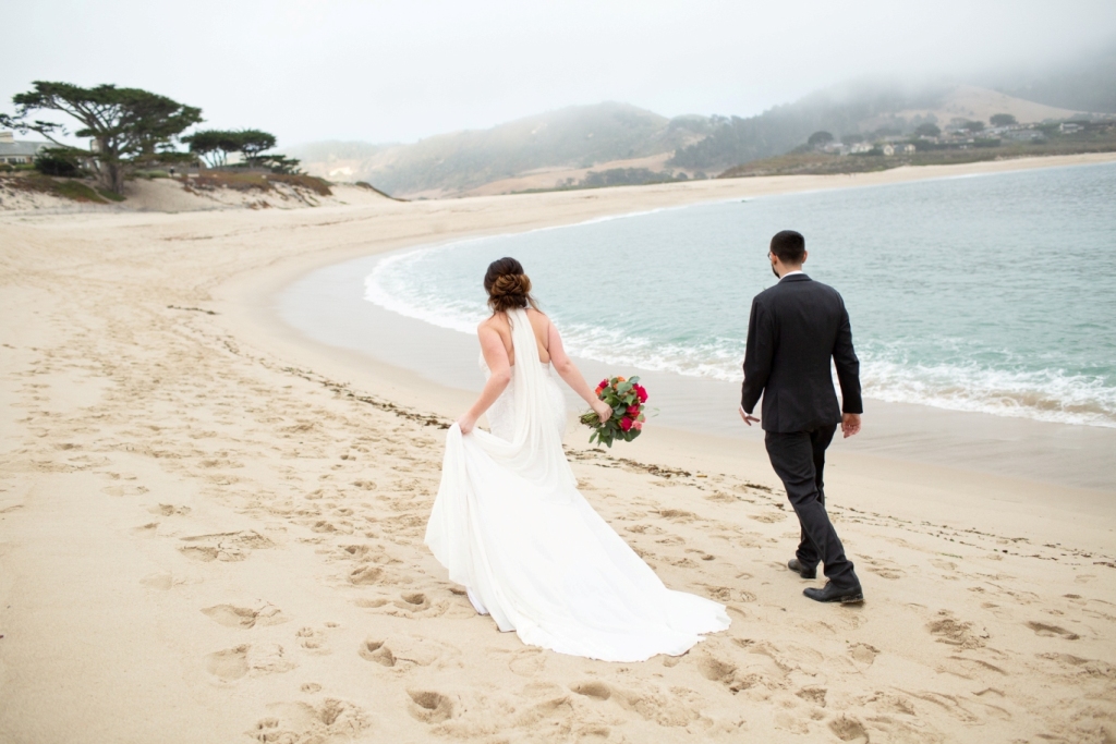 couple who planned a beach elopement in California