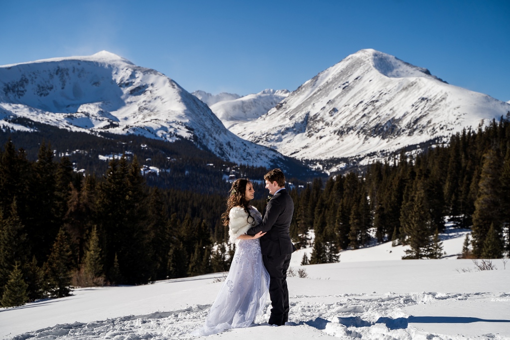married in the snow - winter wedding Colorado