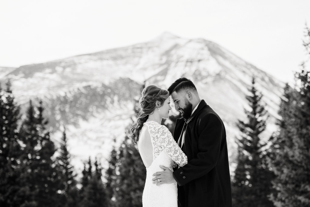 mountaintop elopement in winter in Colorado