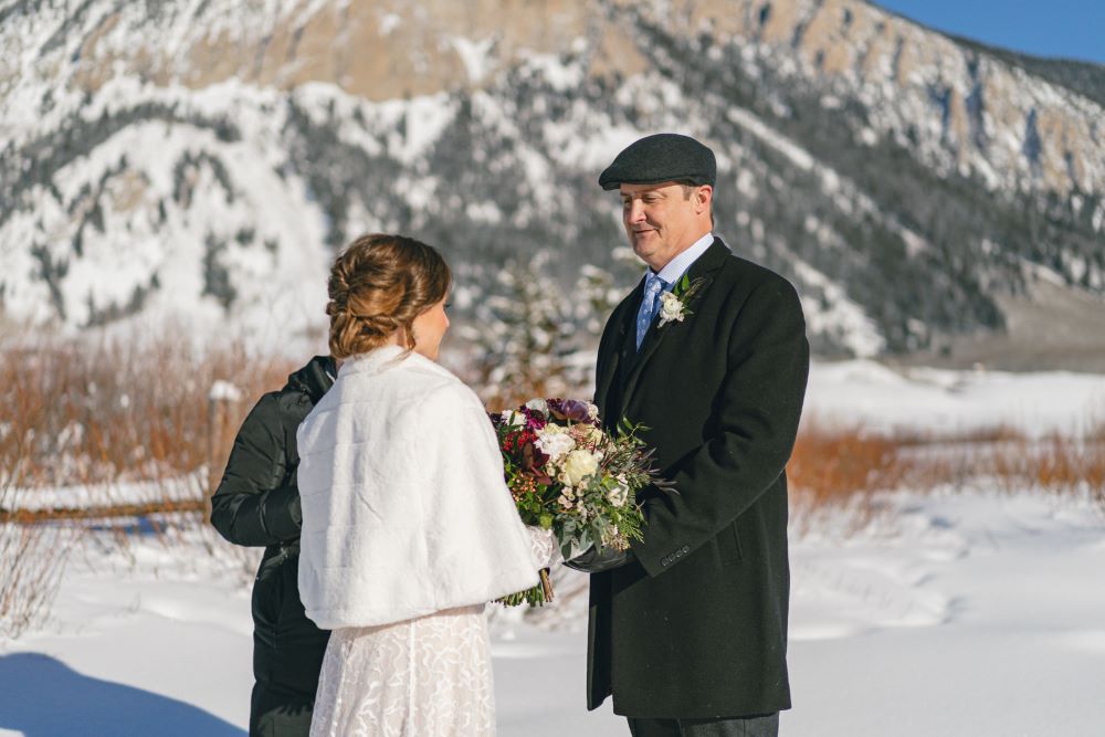 crested butte elopement in winter