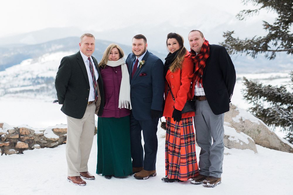 Winter wedding guests - Colorado elopement