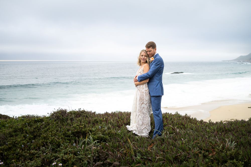 couple eloping at a California State beach
