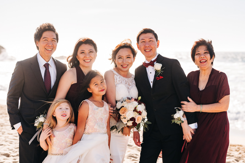 Wedding guests on the beach - California micro-wedding