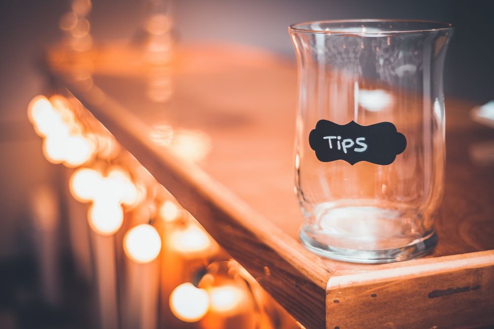 tip jar at wedding
